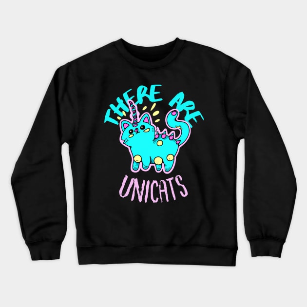 Cute Crazy Psycedelic Unicorn Cat Chimaera Artwork Crewneck Sweatshirt by maxdax